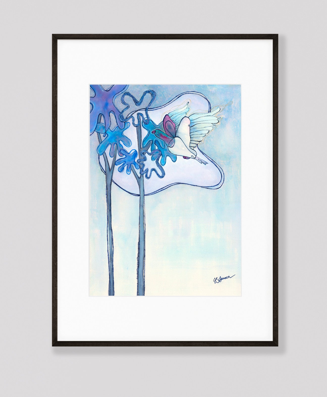 Kererū Flying Past Tī Kōuka Print