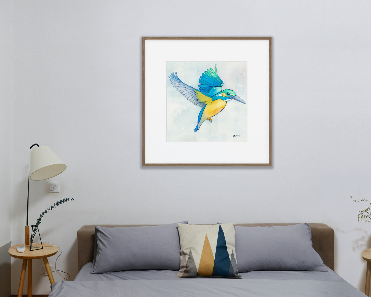 -- Kingfisher In Flight Print --