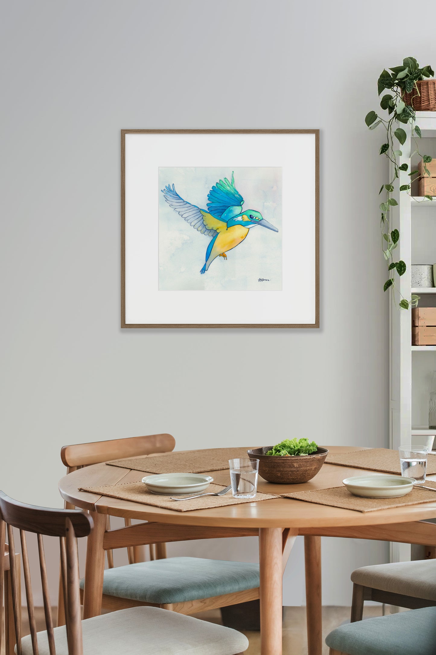 -- Kingfisher In Flight Print --