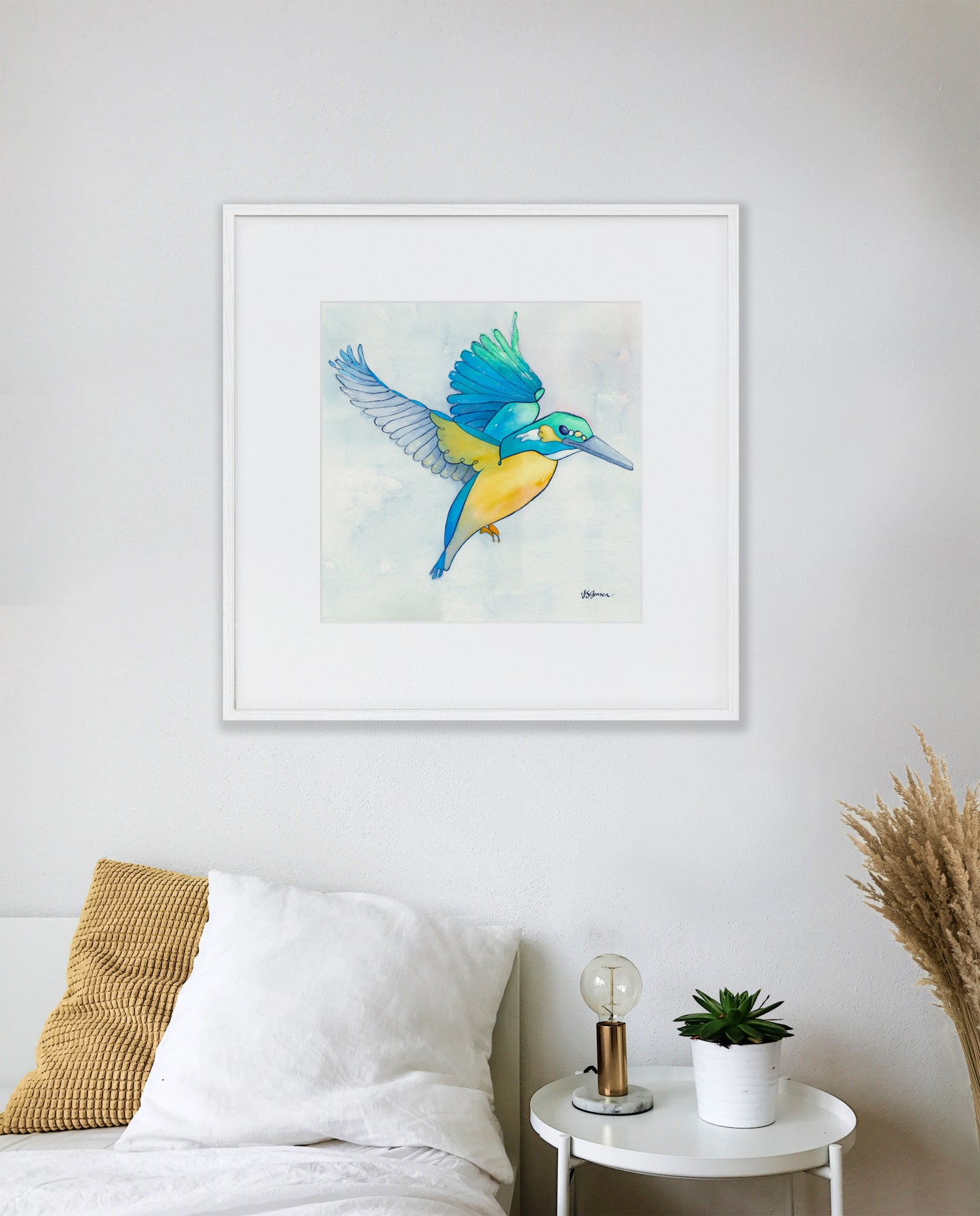 -- Kingfisher In Flight Print --