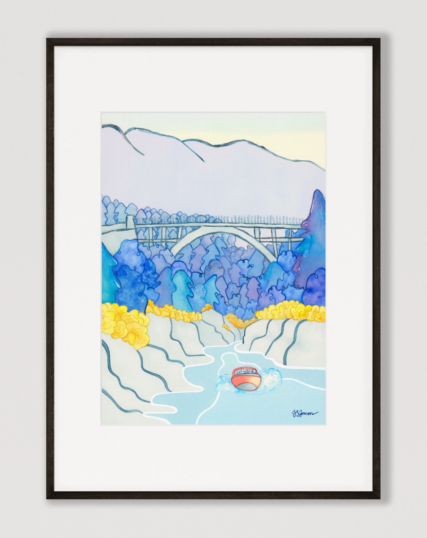 - Shotover River and Edith Cavell Bridge Print -
