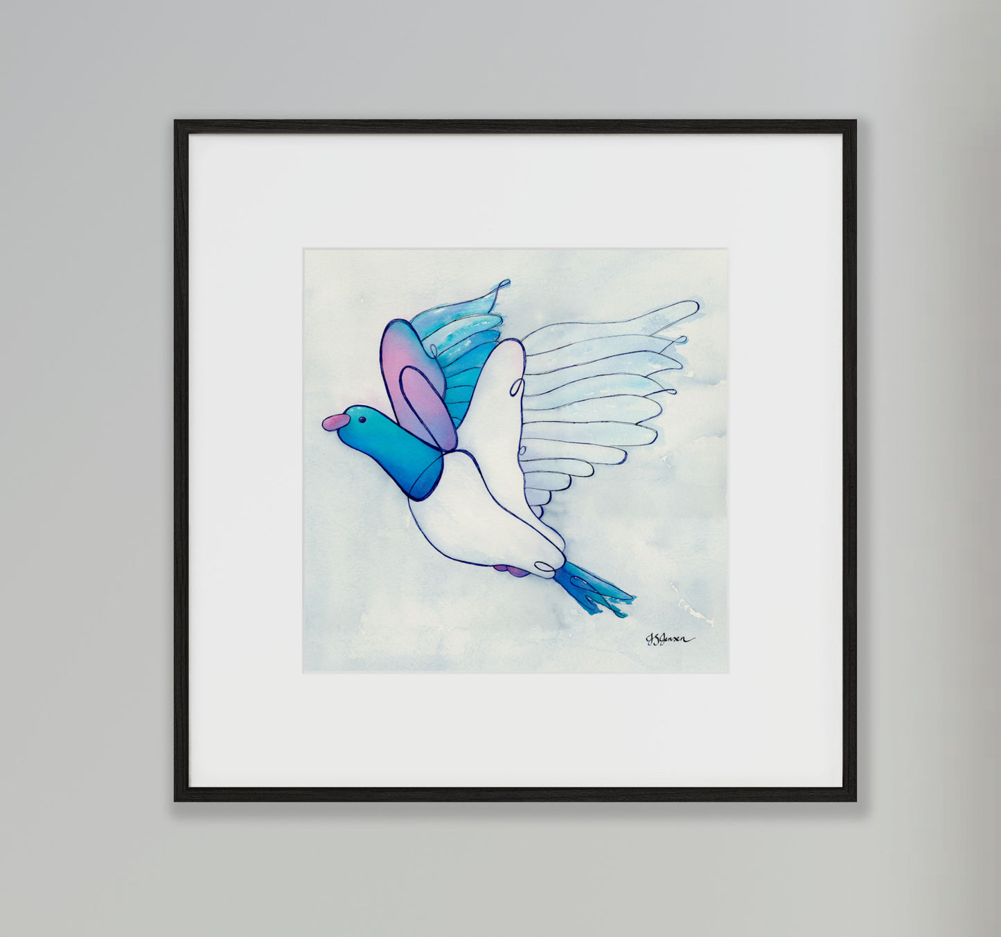 -- Wood Pigeon In Flight Print --