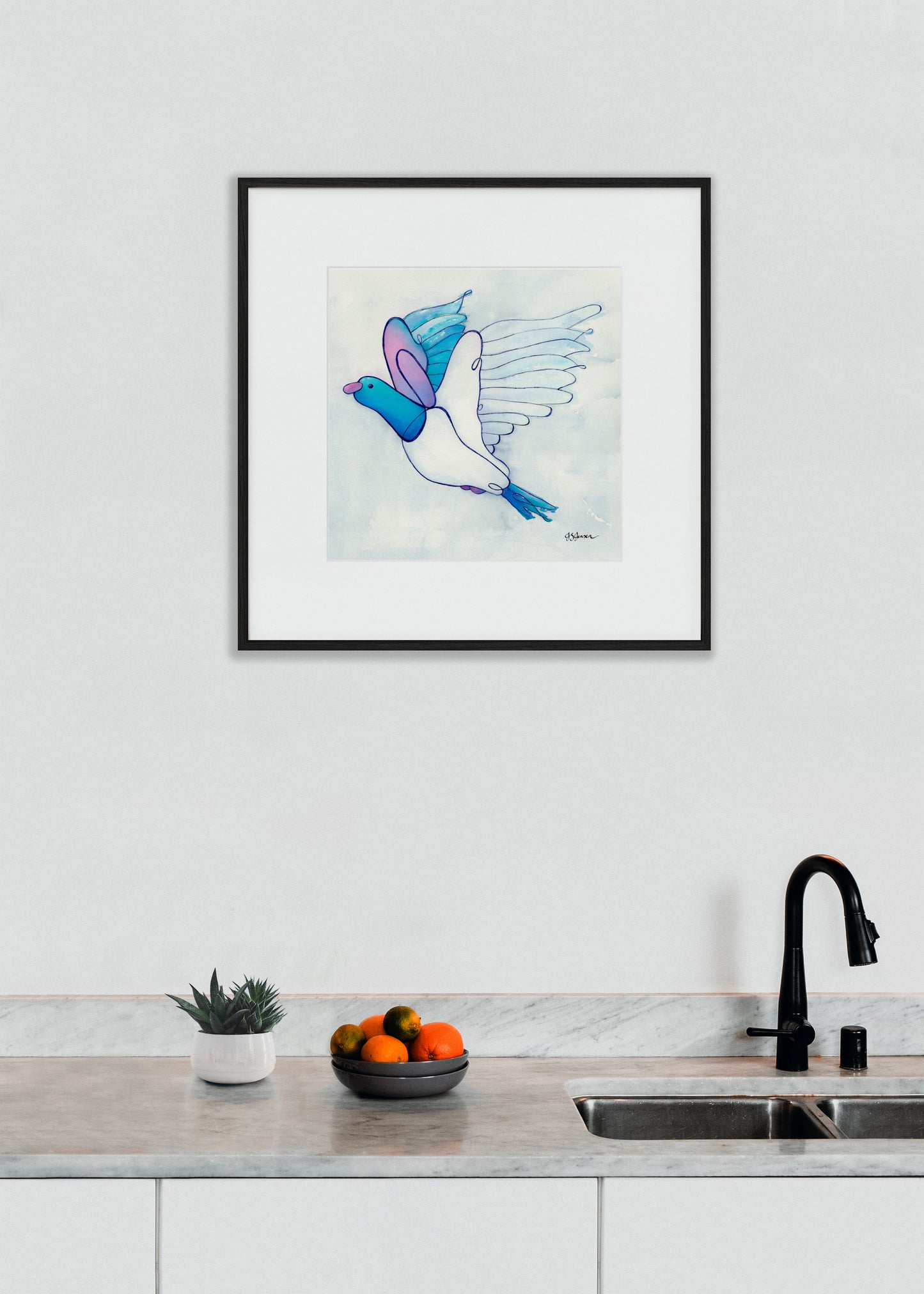 -- Wood Pigeon In Flight Print --