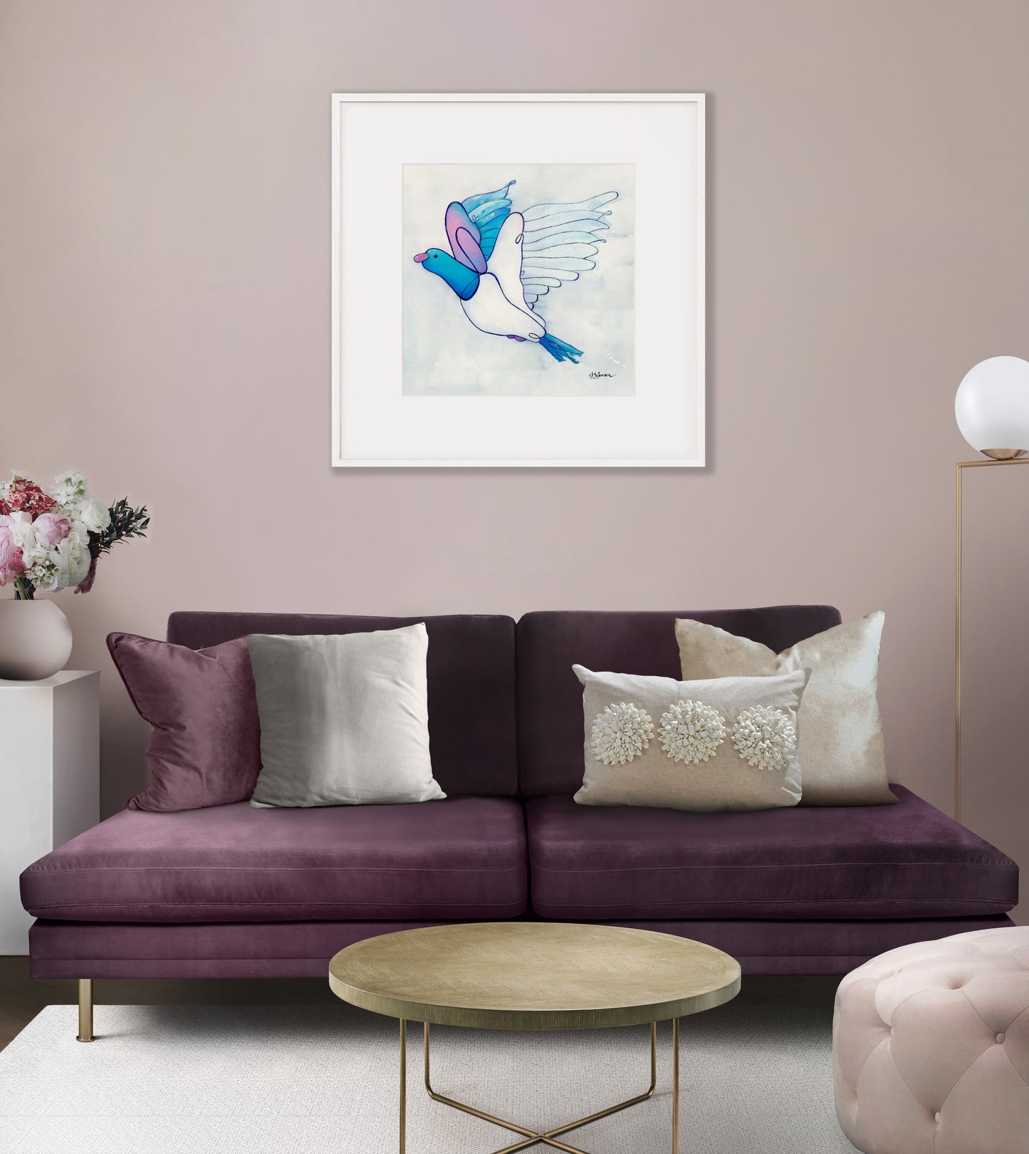 -- Wood Pigeon In Flight Print --