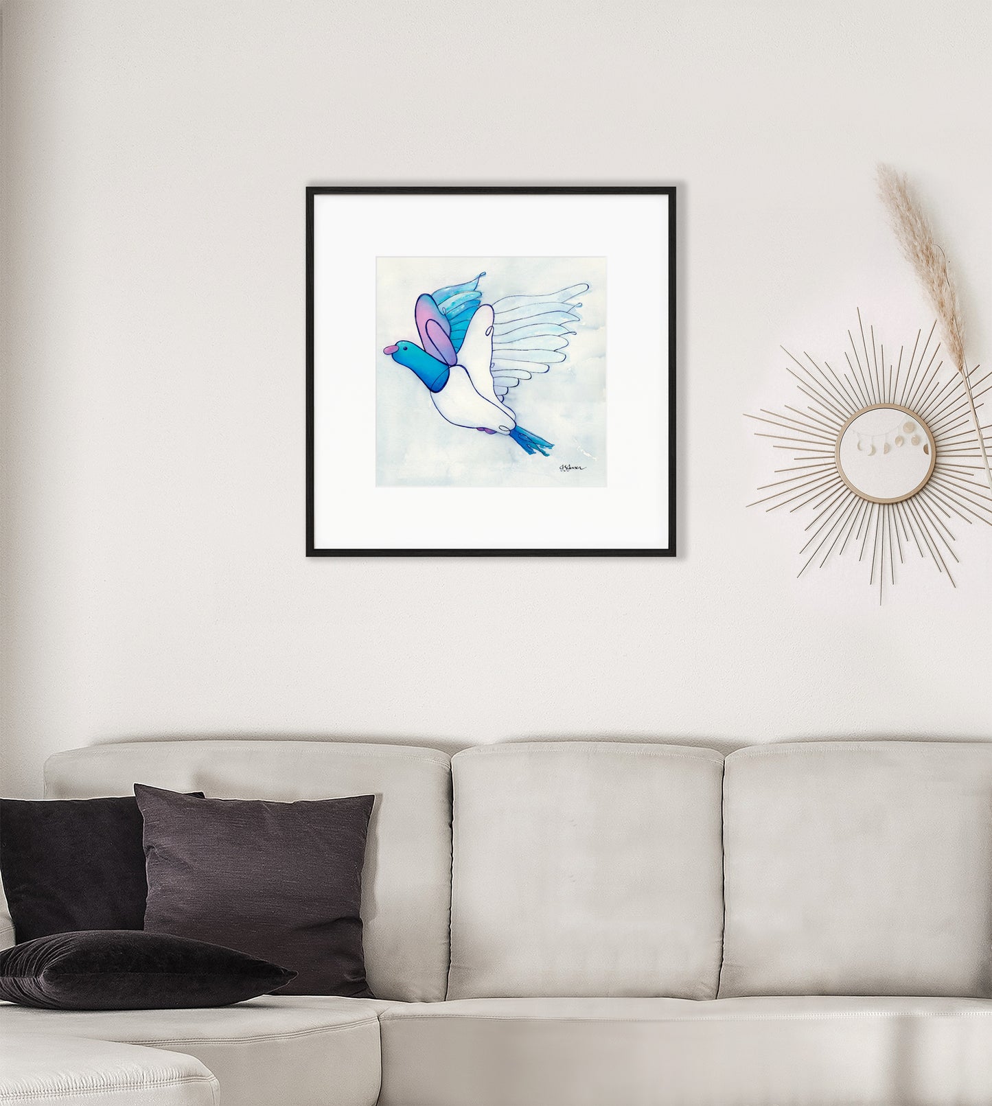 -- Wood Pigeon In Flight Print --