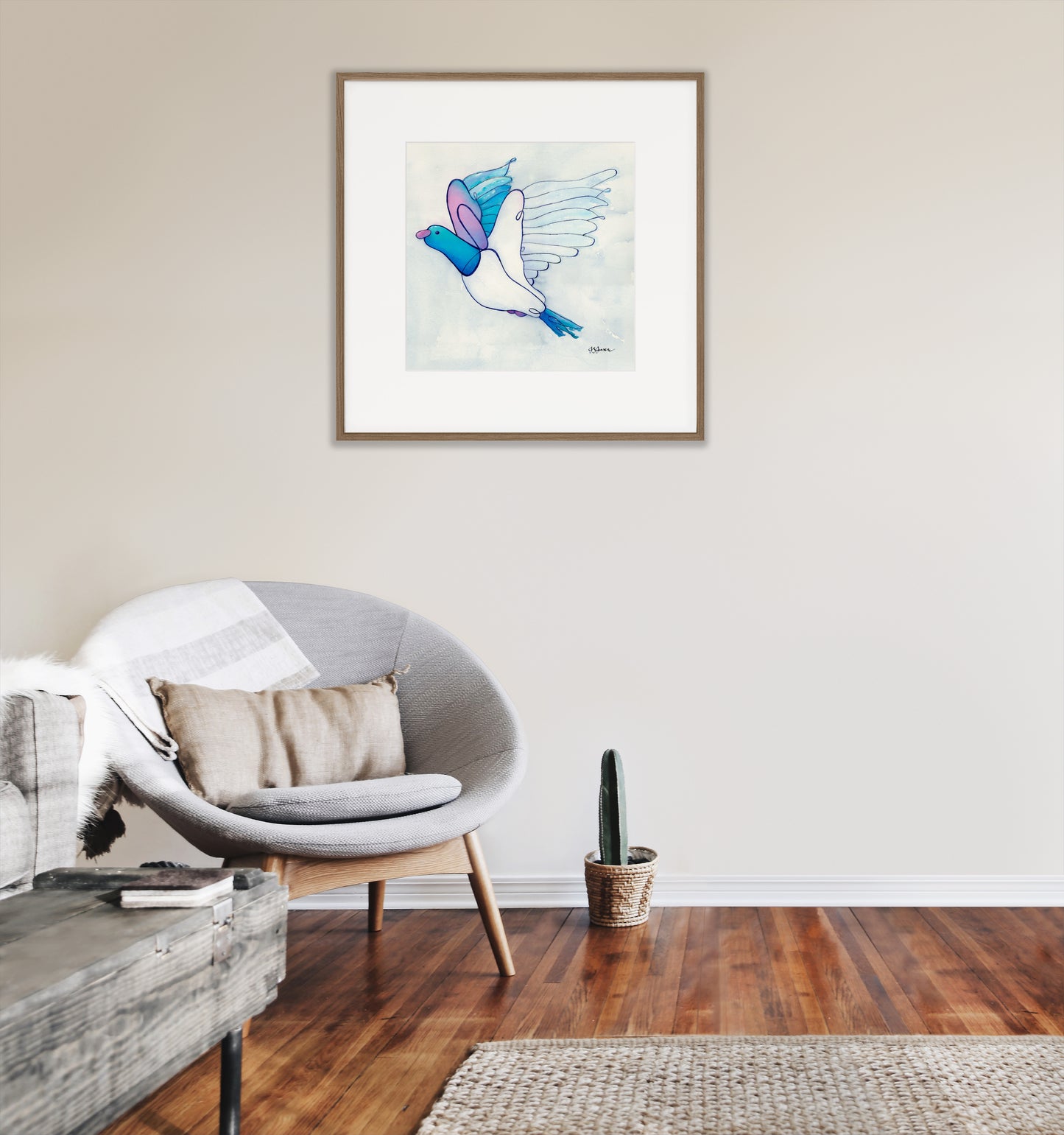 -- Wood Pigeon In Flight Print --